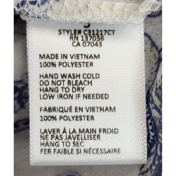 Paper Crane Dress Womens Small Blue White Open Front Midi Ruffled Cap Sleeve - Picture 15 of 16